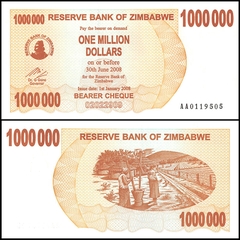 1 triệu dollars Zimbabwe 2008