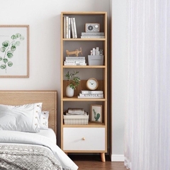 Kệ Sách Gỗ Chân Cao Phong Cách Bắc Âu, Tủ Gỗ Đa Năng Nhiều Tầng