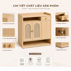 Tủ Giày Gỗ Mây|Tủ Giày Đa năng Cho Phòng Khách & Lối Vào