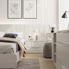 Rosie Nightstand 3| Tab đầu giường trắng hiện đại phong cách Hàn Quốc