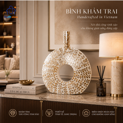 Bình Di Sản|Bình Khảm Trai Tròn Trang Trí Sang Trọng