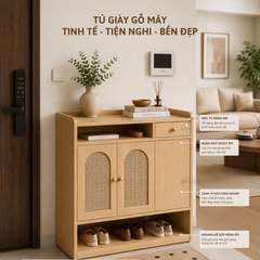 Tủ Giày Gỗ Mây|Tủ Giày Đa năng Cho Phòng Khách & Lối Vào