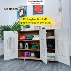 Tủ Để Đồ 3 Cánh Mây, Tủ Gỗ Decor Hiện Đại Màu Trắng Vân Gỗ