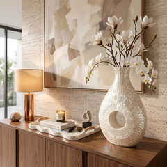 Bình Hoa Di Sản|Bình Khảm Trai Dáng Xoài Trang Trí Sang Trọng