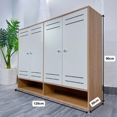 Tủ Giày Gỗ, Tủ Để Đồ Gỗ 4 Cánh Cứng Cáp Chất Liệu Gỗ MDF Phủ Melanin