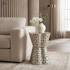 Đôn Khảm Trai Tự Nhiên Đồng Hồ Cát Cao Cấp | Decor Nội Thất Flexfit Store