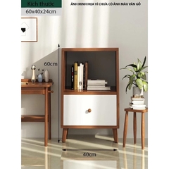 Kệ Sách Gỗ Chân Cao Phong Cách Bắc Âu, Tủ Gỗ Đa Năng Nhiều Tầng