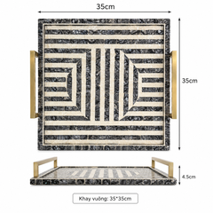 Khay Khảm Trai Thủ Công Việt Nam 35x35cm – Điểm Nhấn Sang Trọng Cho Không Gian Sống