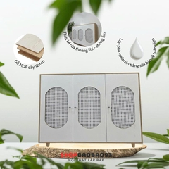 Tủ Để Đồ 3 Cánh Mây, Tủ Gỗ Decor Hiện Đại Màu Trắng Vân Gỗ