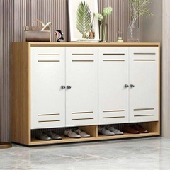 Tủ Giày Gỗ, Tủ Để Đồ Gỗ 4 Cánh Cứng Cáp Chất Liệu Gỗ MDF Phủ Melanin