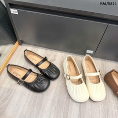 giày búp bê da mũi nhún 5811 QC