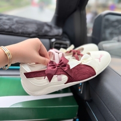 bb puma trắng đỏ nơ