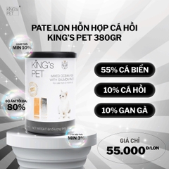 Pate chó mèo King's Pet thức ăn hỗn hợp hoàn chỉnh vị cá hồi 380g