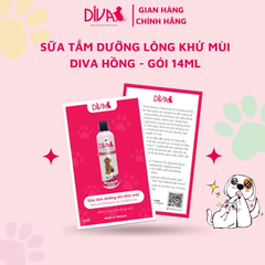Sữa tắm chó dưỡng ẩm khử mùi DIVA Hồng 14ml
