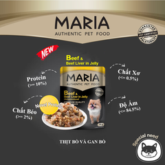 Pate chó Maria vị Bò và Gan Bò dạng thạch 70g