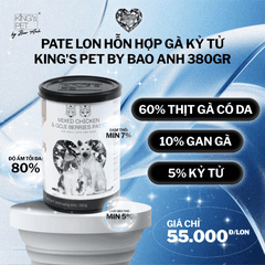 Pate chó mèo King's Pet by Bao Anh thức ăn hỗn hợp hoàn chỉnh vị gà kỷ tử 380g