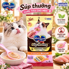Súp thưởng dạng thìa Vị tự nhiên không Chất điều vị và màu thực phẩm cho mèo Silver Spoon 40g - Additives Free+