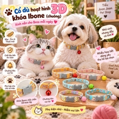 Vòng cổ dù hoạt hình 3D khóa Ibone trung