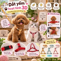 Dây dắt yếm hoạt hình 3D khóa Ibone NHỎ
