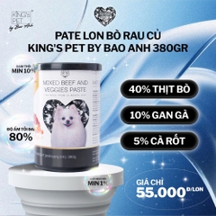 Pate cho chó King's Pet vị Bò rau củ 380g