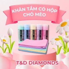 Khăn lau T&D, dùng để tắm cho chó mèo, chất liệu từ sợi nhân tạo polyester, kt(64*43)cm+-10%