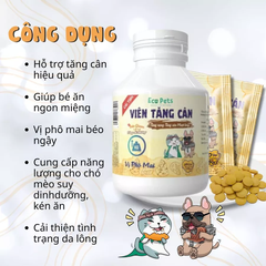 Viên tăng cân Ecopets vị phô mai 75g (200 viên)