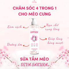 Gel tắm cho mèo Diva Sakura 265ml