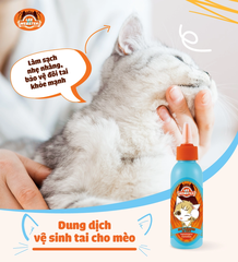 Dung dịch vệ sinh tai cho mèo Lee&Webster 130ml