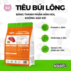 Thức ăn hạt cho mèo Keepo K2 Hairball Care (Búi Lông) 1kg