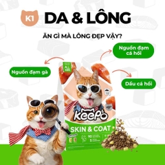 Thức ăn hạt cho mèo Keepo K1 Skin & Coat (Lông & Da) 1kg