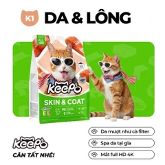 Thức ăn hạt cho mèo Keepo K1 Skin & Coat (Lông & Da) 1kg