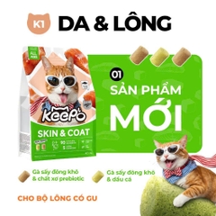 Thức ăn hạt cho mèo Keepo K1 Skin & Coat (Lông & Da) 1kg