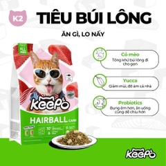 Thức ăn hạt cho mèo Keepo K2 Hairball Care (Búi Lông) 1kg