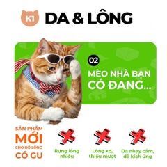 Thức ăn hạt cho mèo Keepo K1 Skin & Coat (Lông & Da) 1kg