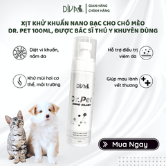 Chai xịt khử mùi Nano Bạc cho thú cưng DIVA Dr. Pet 100ml