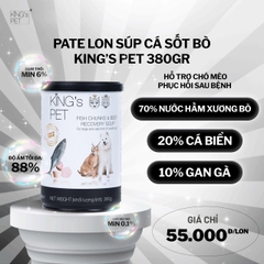 Pate chó mèo King's Pet vị Súp cá sốt bò 380g
