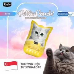 Pate Kit Cat Petite Pouch vị gà và cá hồi 70g - Vàng