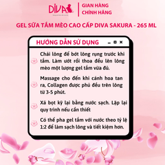 Gel tắm cho mèo Diva Sakura 265ml