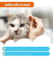 Dung dịch vệ sinh tai cho mèo Lee&Webster 130ml