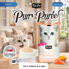 SỐT THƯỞNG KIT CAT PURR PUREE CÁ HỒI & LÒNG ĐỎ TRỨNG 75G - NÂU