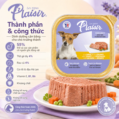 Pate Plaisir vị Gà tây và rau củ cho chó trưởng thành 100g