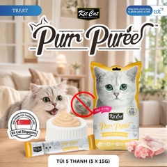 SỐT THƯỞNG KIT CAT PURR PUREE GÀ & NGỪA BÚI LÔNG 75G - VÀNG