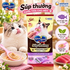 Súp thưởng dạng thìa Vị tự nhiên không Chất điều vị và màu thực phẩm cho mèo Silver Spoon 40g - Additives Free+