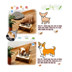 Bàn ăn bằng gỗ nhỏ cho chó