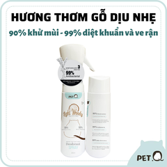 Bình xịt khử mùi diệt khuẩn dành cho thú cưng PetQ - Hương Gỗ 300ml (Lõi thay)