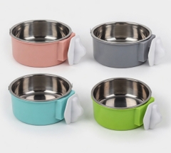 Bát ăn treo chuồng kèm chén inox