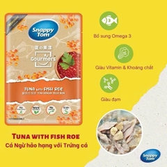 Pate Snappy Tom Gourmers vị Cá ngừ & trứng cá 70g