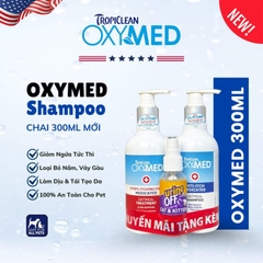 Dầu tắm trị viêm da cho chó mèo TropiClean Oxymed – 300ml