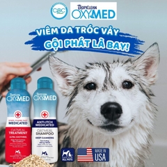 Dầu tắm trị viêm da cho chó mèo TropiClean Oxymed – 300ml