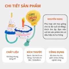 Đồ chơi thú bông cho chó hình bánh sinh nhật FOFOS